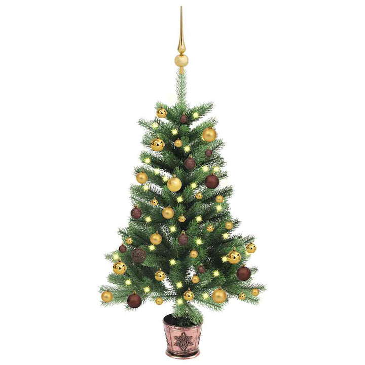 Artificial Pre-Lit Christmas Tree With Ball Set 65 Cm Green