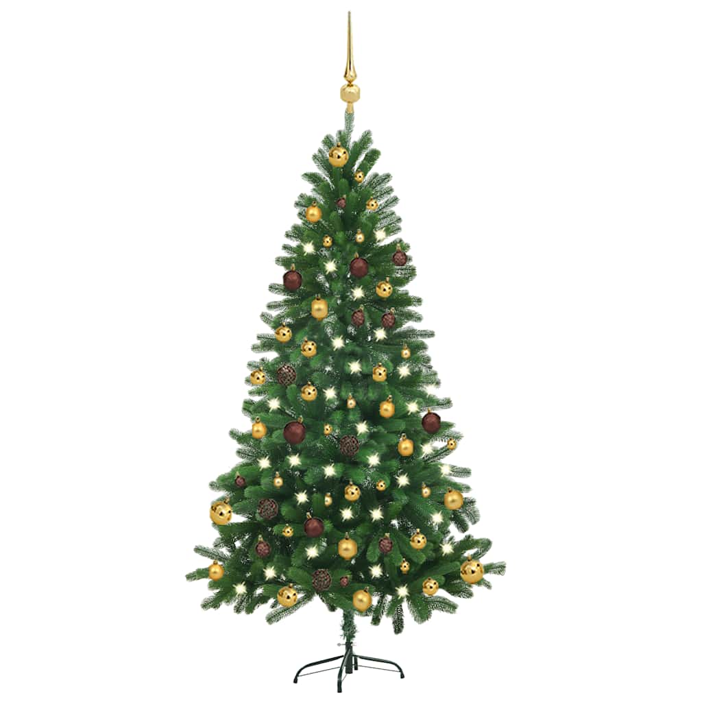 Artificial Pre-Lit Christmas Tree With Ball Set 65 Cm Green