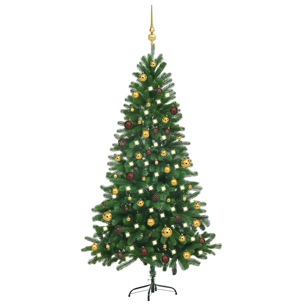 Artificial Pre-Lit Christmas Tree With Ball Set 65 Cm Green
