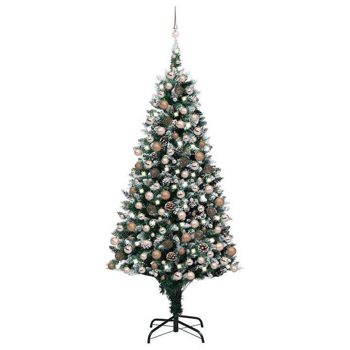 Artificial Pre-Lit Christmas Tree With Ball Set&Pine Cones 180 Cm