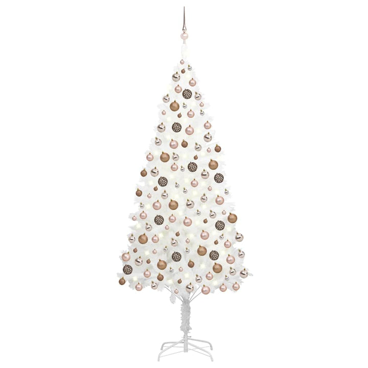 Artificial Pre-Lit Christmas Tree With Ball Set White 65 Cm