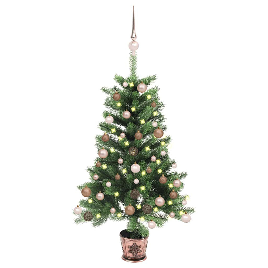 Artificial Pre-Lit Christmas Tree With Ball Set 65 Cm Green