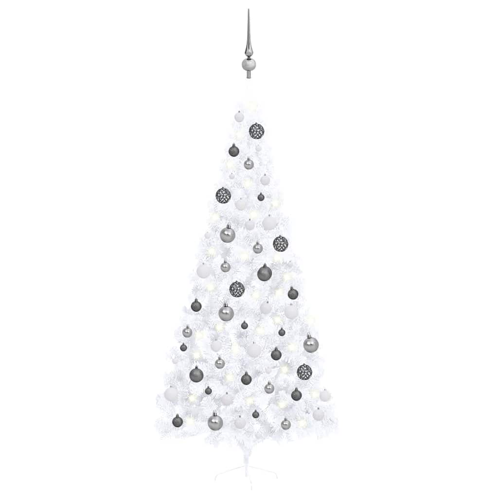 Artificial Half Pre-Lit Christmas Tree With Ball Set