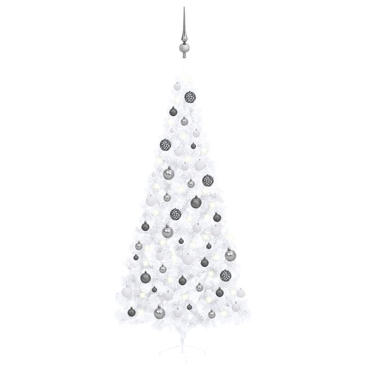 Artificial Half Pre-Lit Christmas Tree With Ball Set