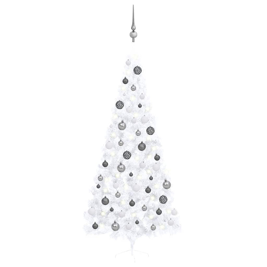Artificial Half Pre-Lit Christmas Tree With Ball Set