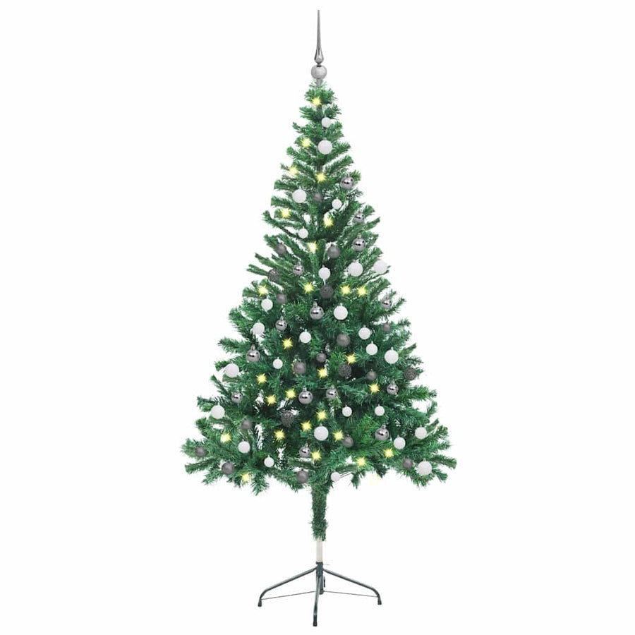 Artificial Pre-Lit Christmas Tree With Ball Set 150Cm 380 Branches