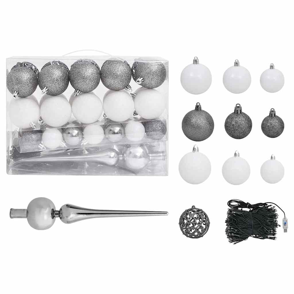 Artificial Pre-Lit Christmas Tree With Ball Set 180Cm 564 Branches