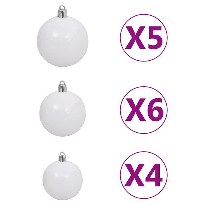 Artificial Pre-Lit Christmas Tree With Ball Set 150 Cm Pvc