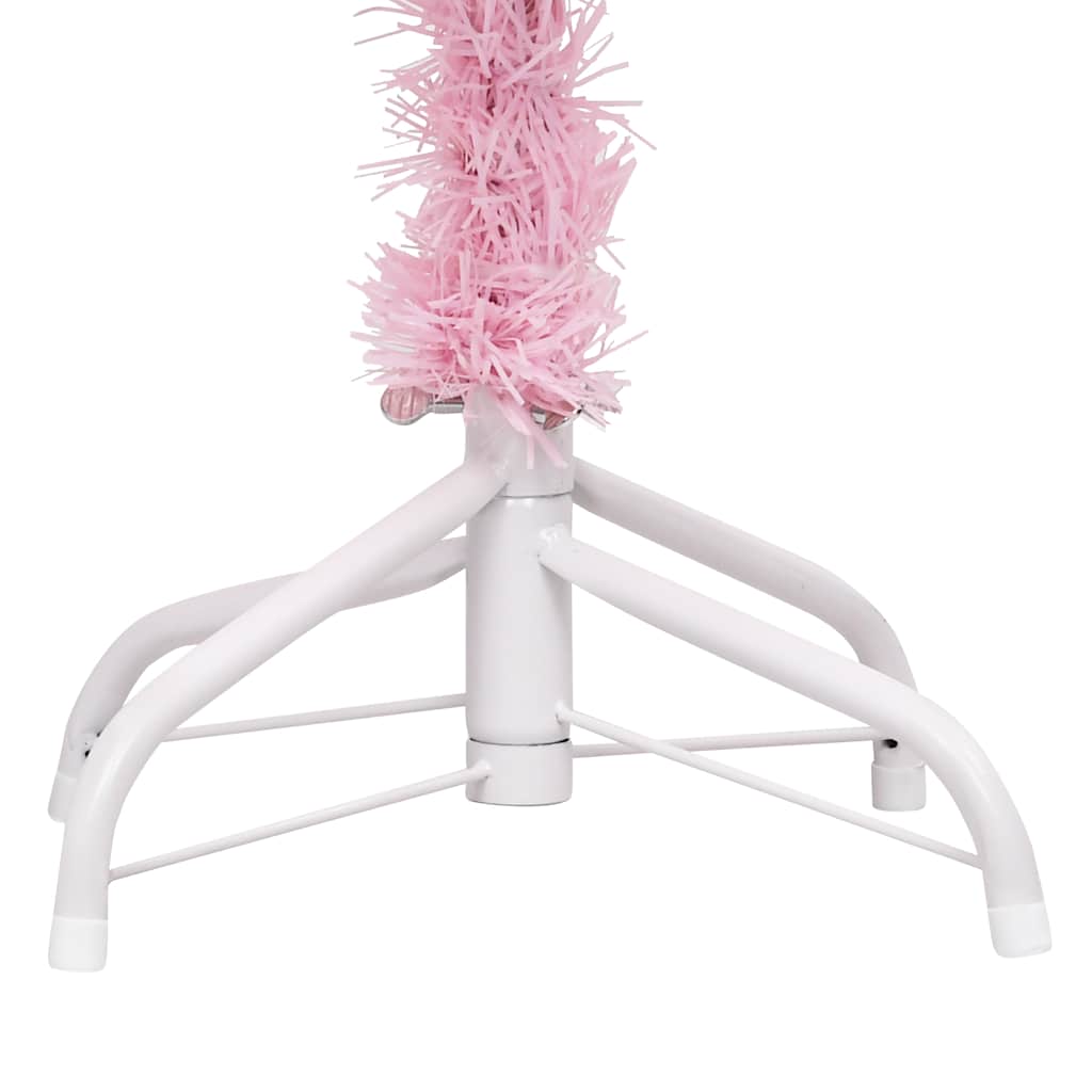 Artificial Pre-Lit Christmas Tree With Ball Set Pink 180 Cm Pvc