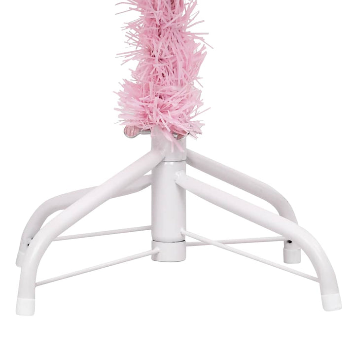 Artificial Pre-Lit Christmas Tree With Ball Set Pink 180 Cm Pvc