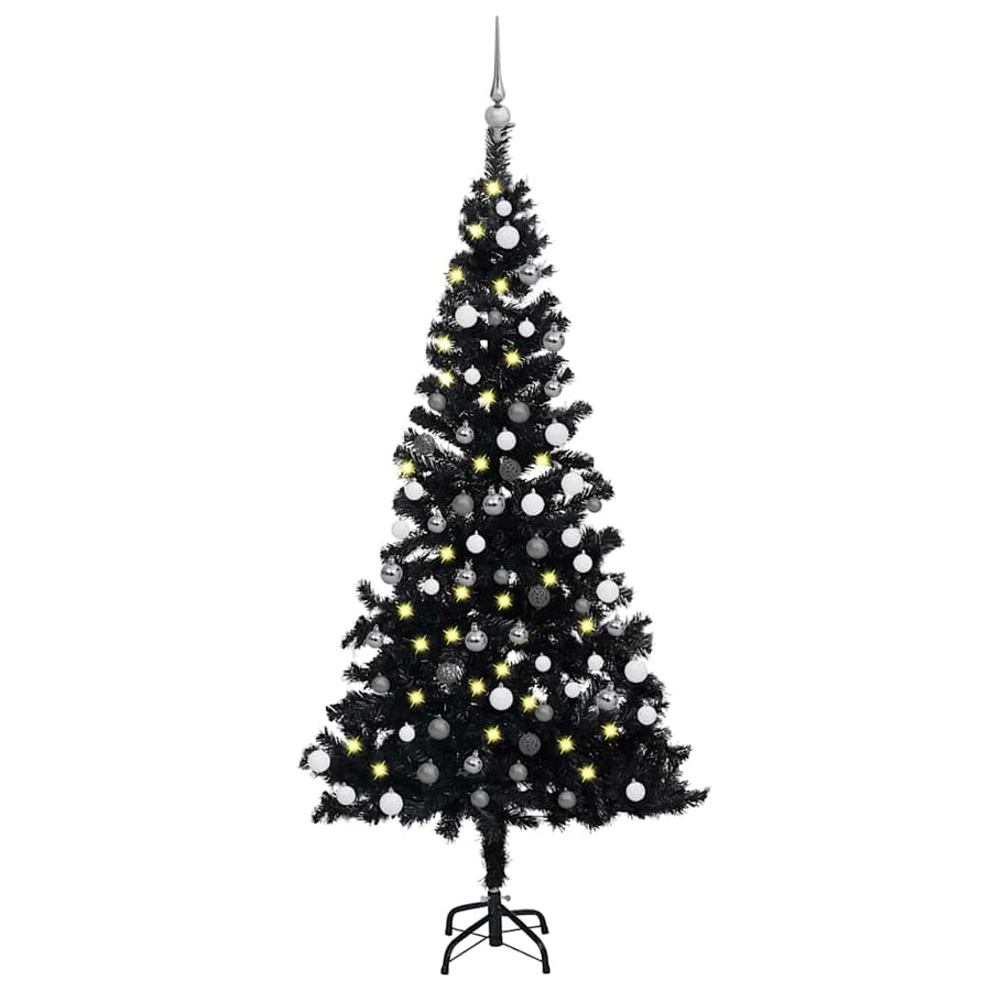 Artificial Pre-Lit Christmas Tree With Ball Set 150 Cm Pvc