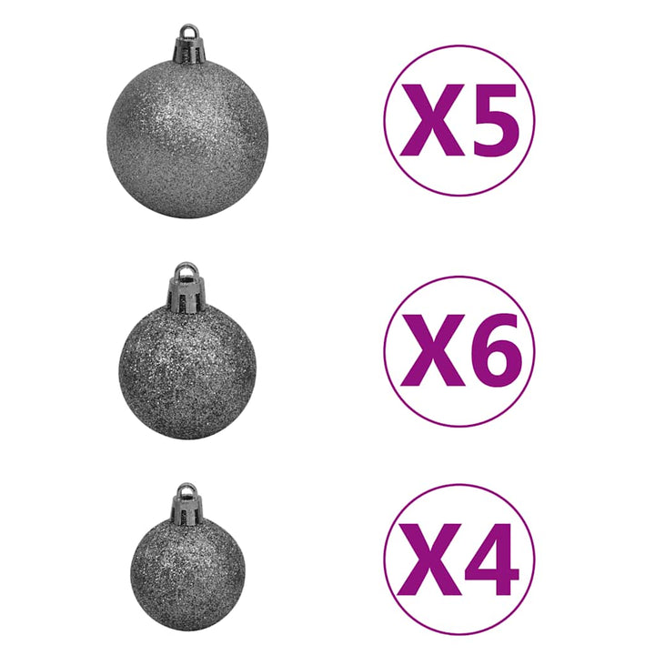 Artificial Pre-Lit Christmas Tree With Ball Set 150 Cm Pvc