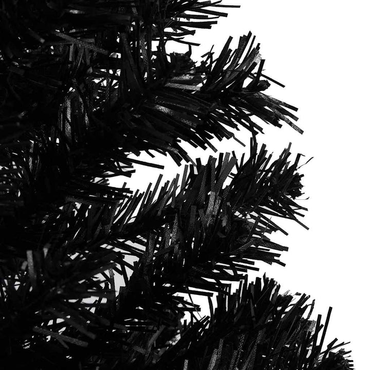 Artificial Pre-Lit Christmas Tree With Ball Set Black 180 Cm Pvc