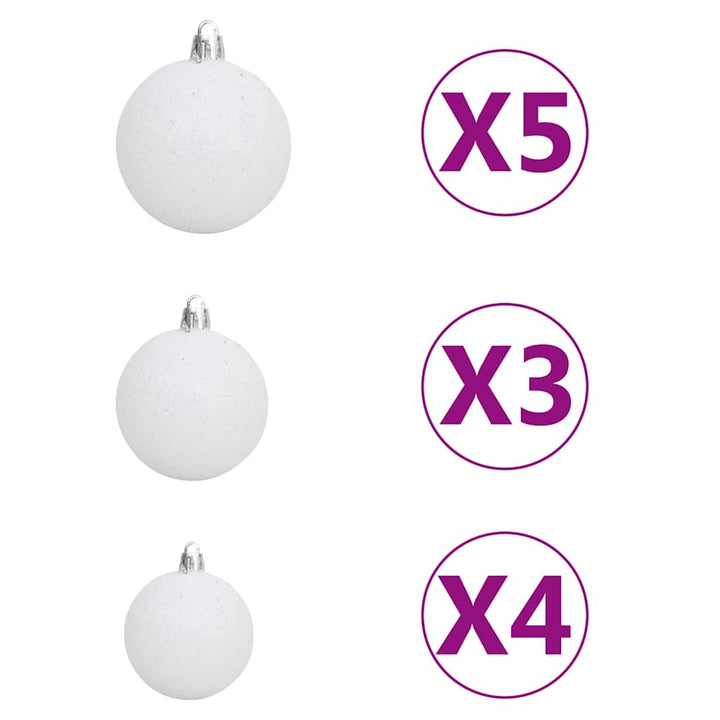 Artificial Pre-Lit Christmas Tree With Ball Set 150 Cm Pet