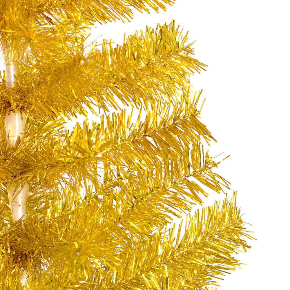 Artificial Pre-Lit Christmas Tree With Ball Set Gold 180 Cm Pet