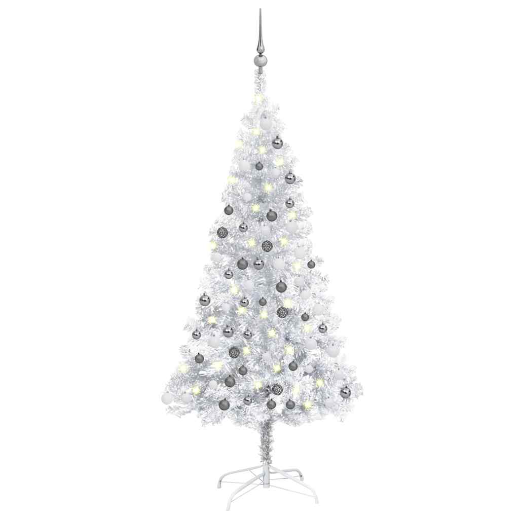 Artificial Pre-Lit Christmas Tree With Ball Set 120 Cm Pet