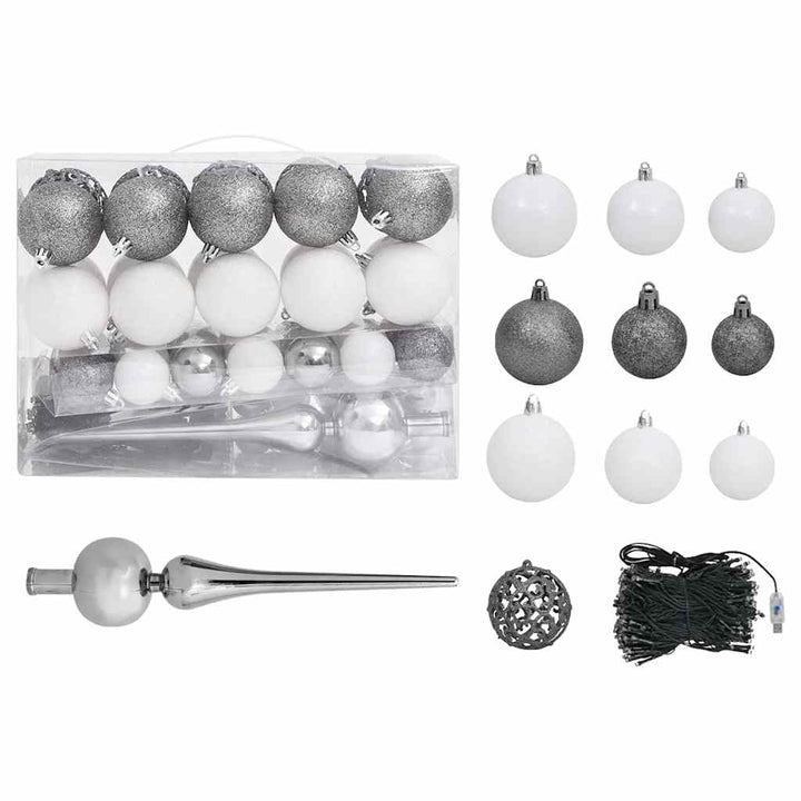 Artificial Pre-Lit Christmas Tree With Ball Set 120 Cm Pet