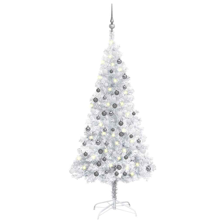 Artificial Pre-Lit Christmas Tree With Ball Set 150 Cm Pet