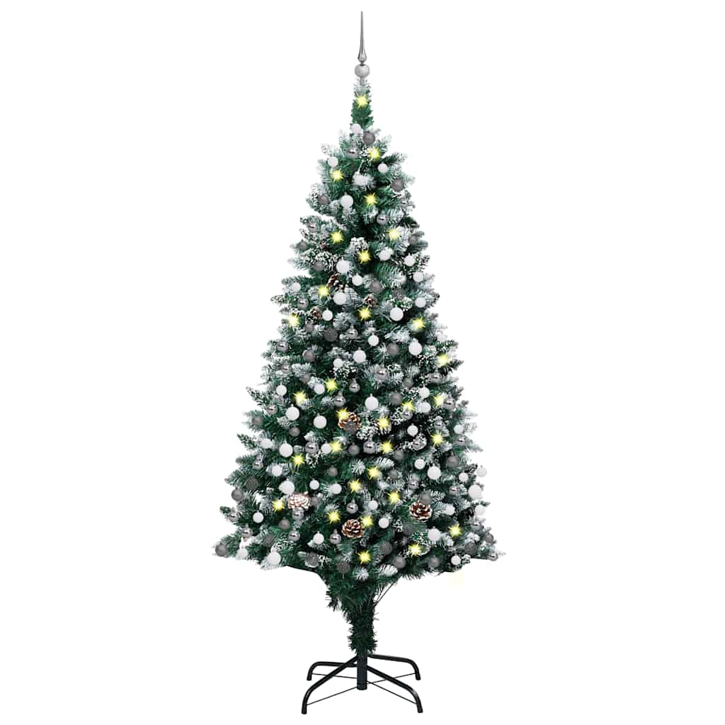 Artificial Pre-Lit Christmas Tree With Ball Set&Pine Cones 180 Cm