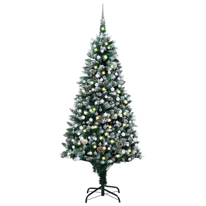 Artificial Pre-Lit Christmas Tree With Ball Set&Pine Cones 180 Cm