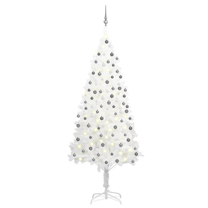 Artificial Pre-Lit Christmas Tree With Ball Set White 65 Cm