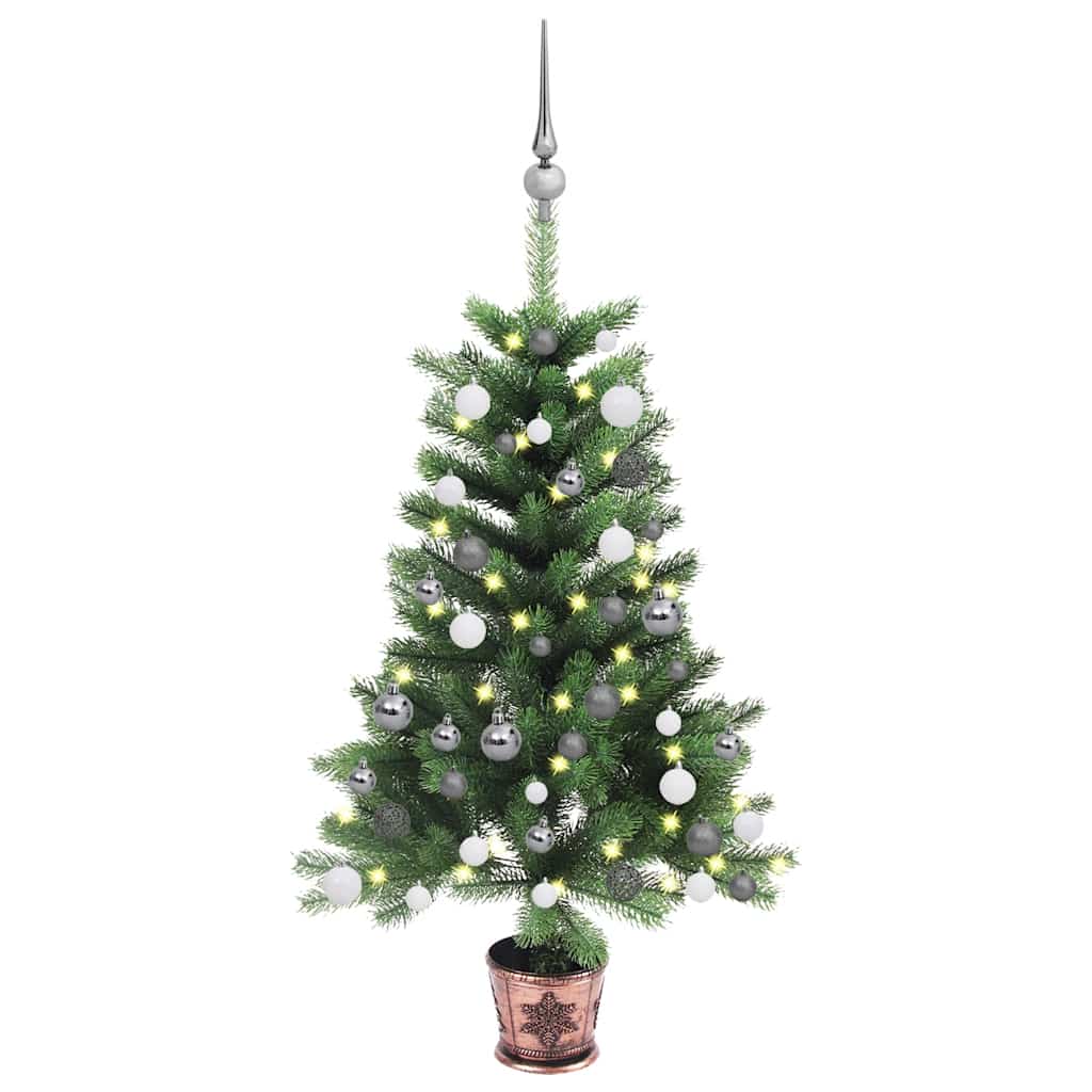 Artificial Pre-Lit Christmas Tree With Ball Set 65 Cm Green