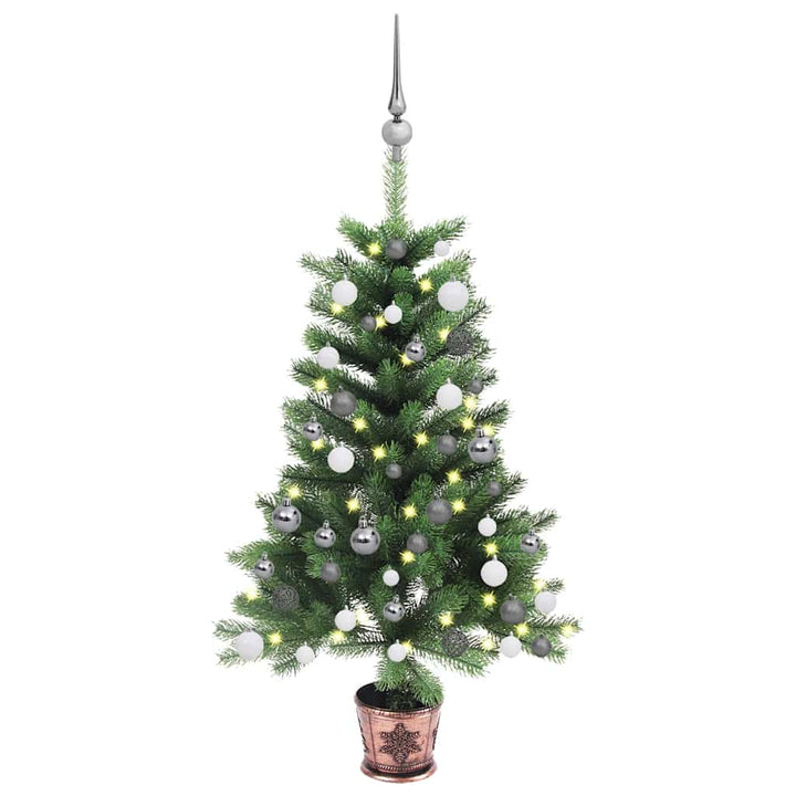 Artificial Pre-Lit Christmas Tree With Ball Set 65 Cm Green