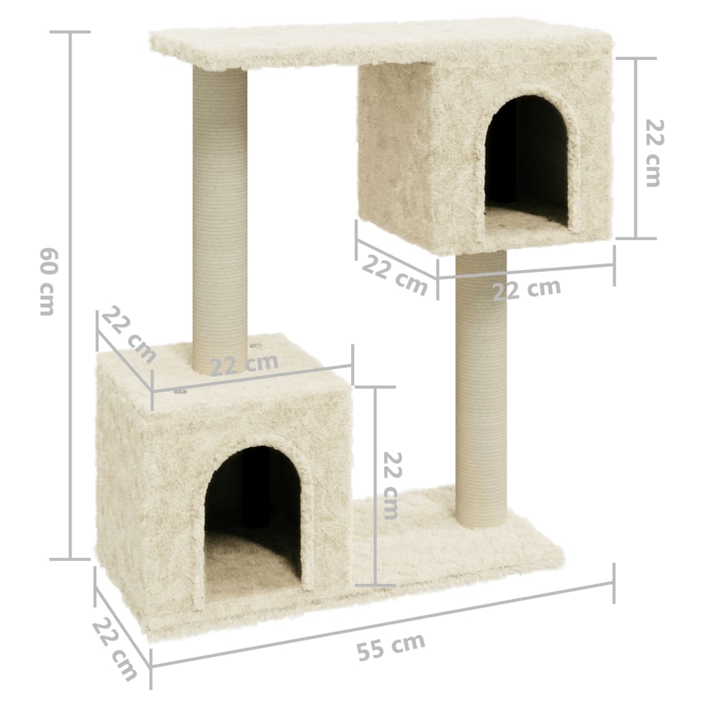 Cat Tree With Sisal Scratching Posts 60 Cm