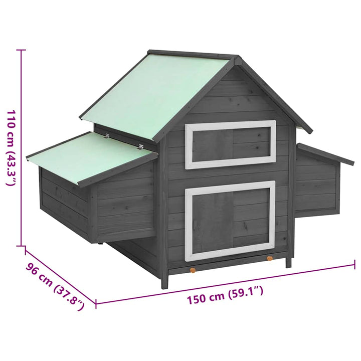 Chicken Coop 150X96X110 Cm Solid Firwood