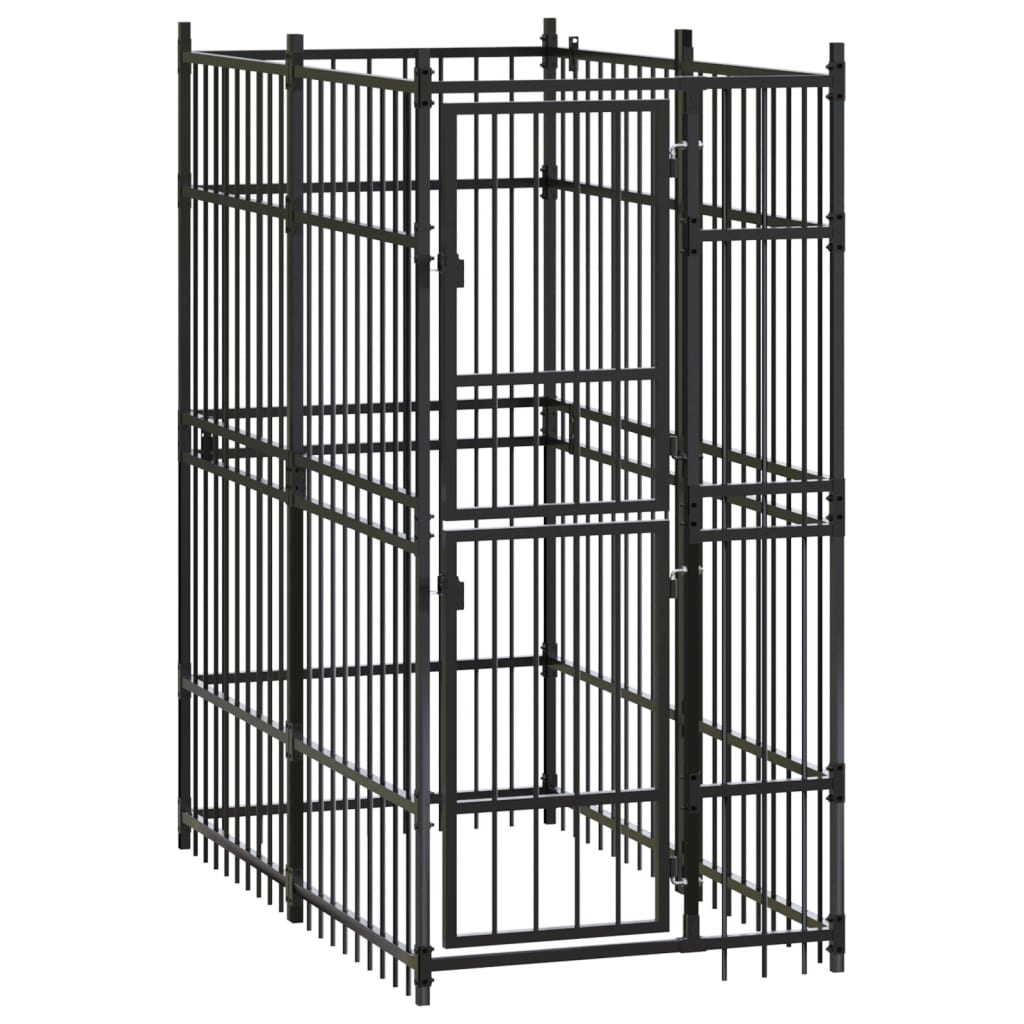 Outdoor Dog Kennel Steel 1.84 M²