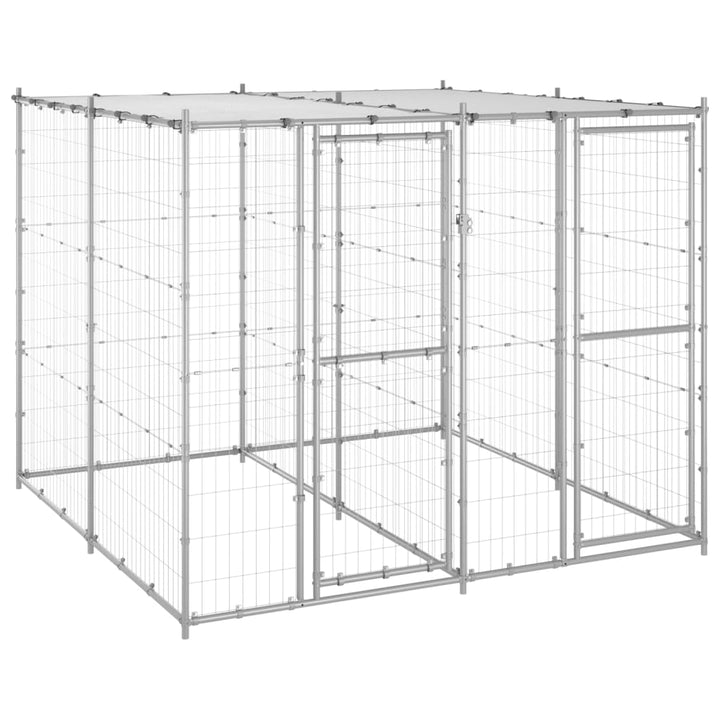 Outdoor Dog Kennel Steel With Roof