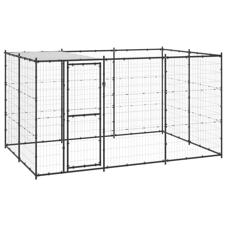 Outdoor Dog Kennel Galvanised Steel With Roof 7.26 M²