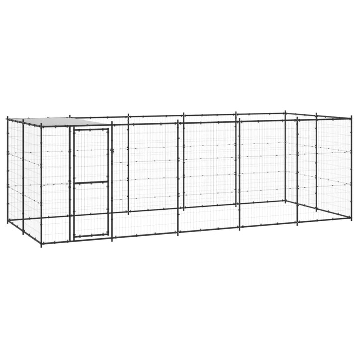 Outdoor Dog Kennel Galvanised Steel With Roof 7.26 M²