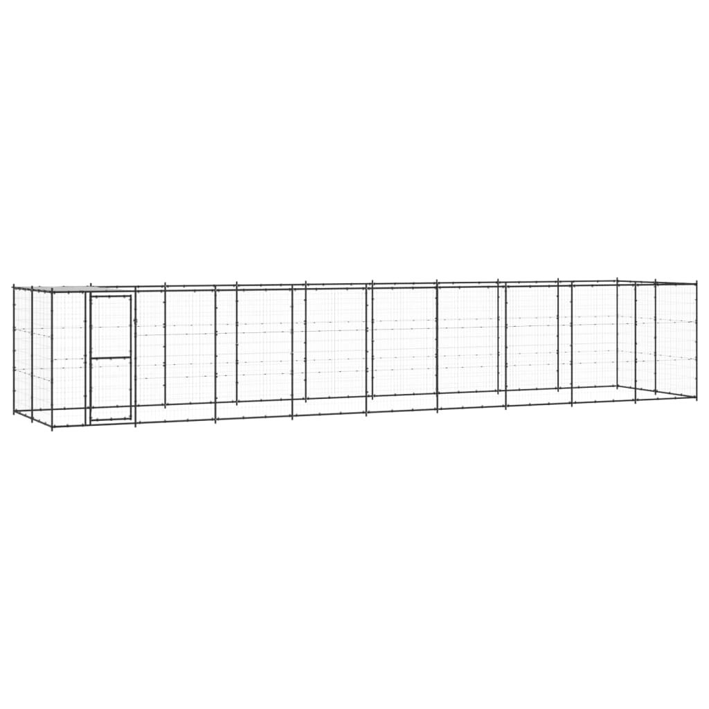 Outdoor Dog Kennel Galvanised Steel With Roof 7.26 M²