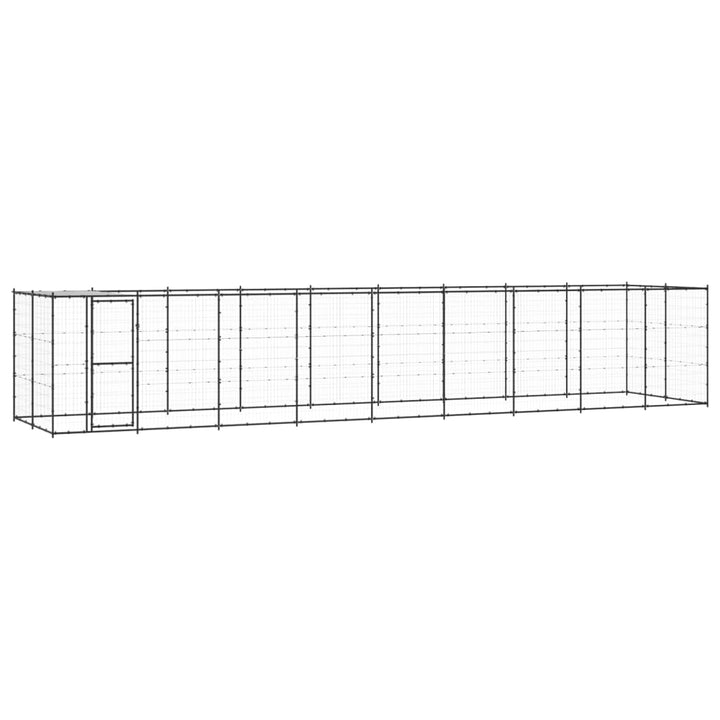 Outdoor Dog Kennel Galvanised Steel With Roof 7.26 M²