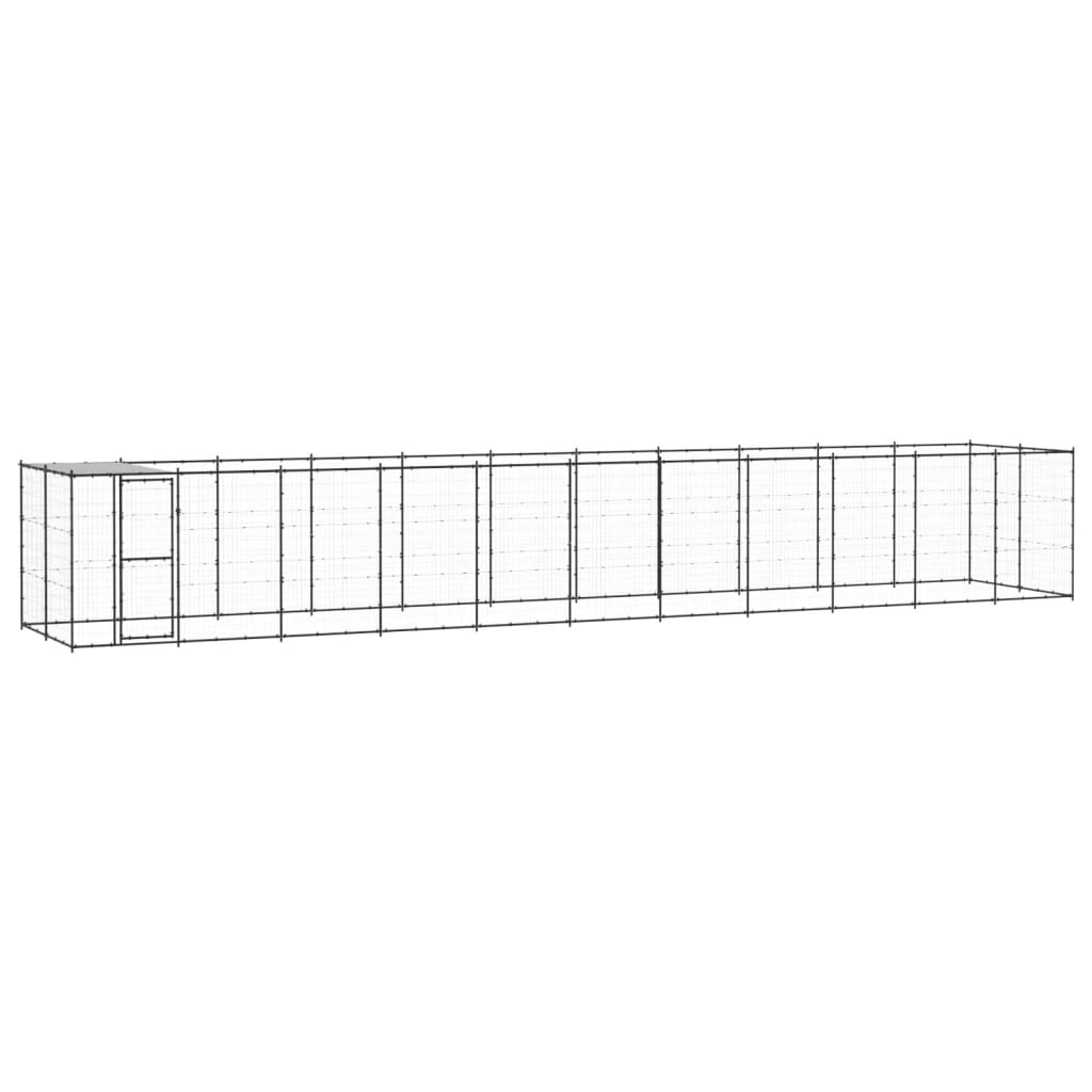 Outdoor Dog Kennel Galvanised Steel With Roof 7.26 M²