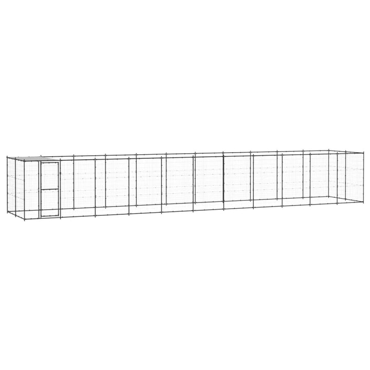 Outdoor Dog Kennel Galvanised Steel With Roof 7.26 M²