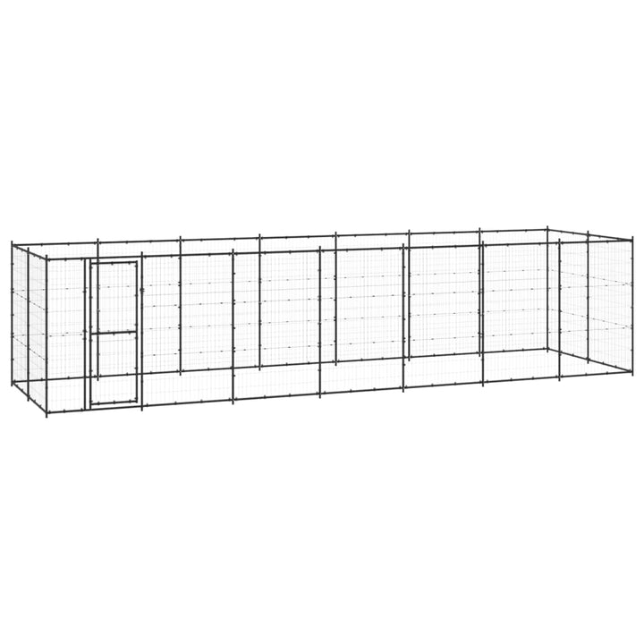 Outdoor Dog Kennel Galvanised Steel With Roof 7.26 M²
