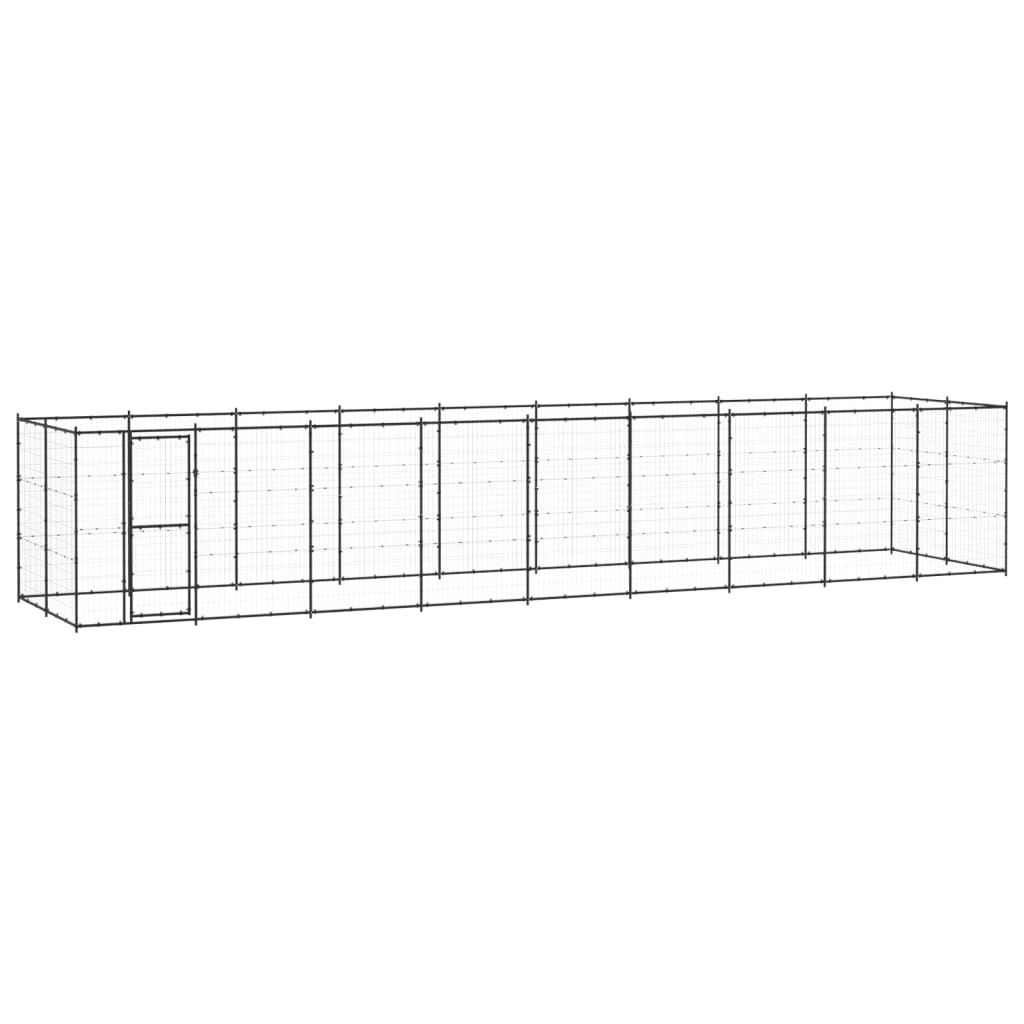 Outdoor Dog Kennel Galvanised Steel With Roof 7.26 M²