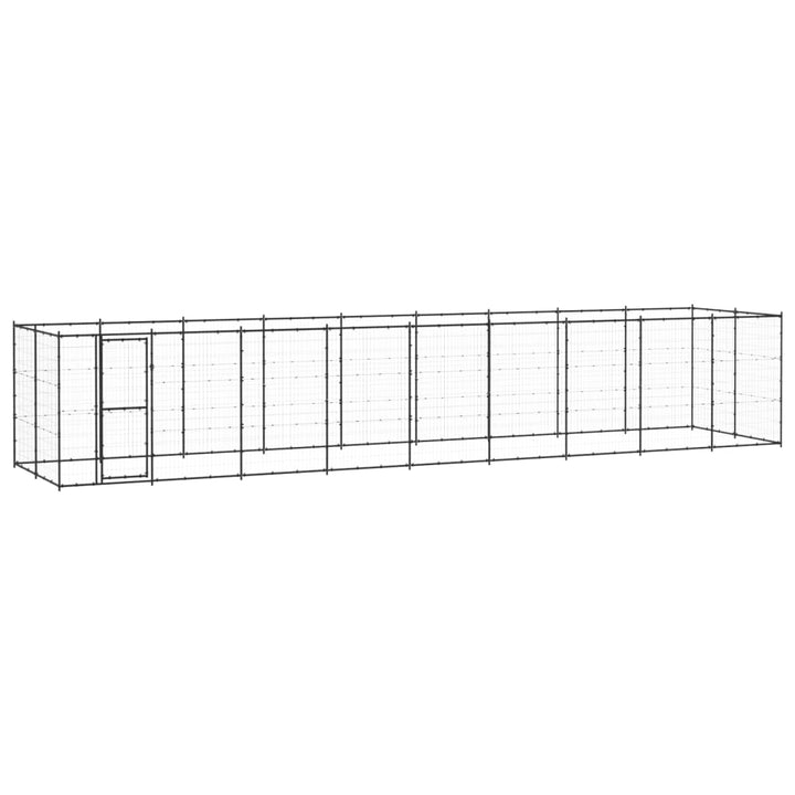 Outdoor Dog Kennel Galvanised Steel With Roof 7.26 M²