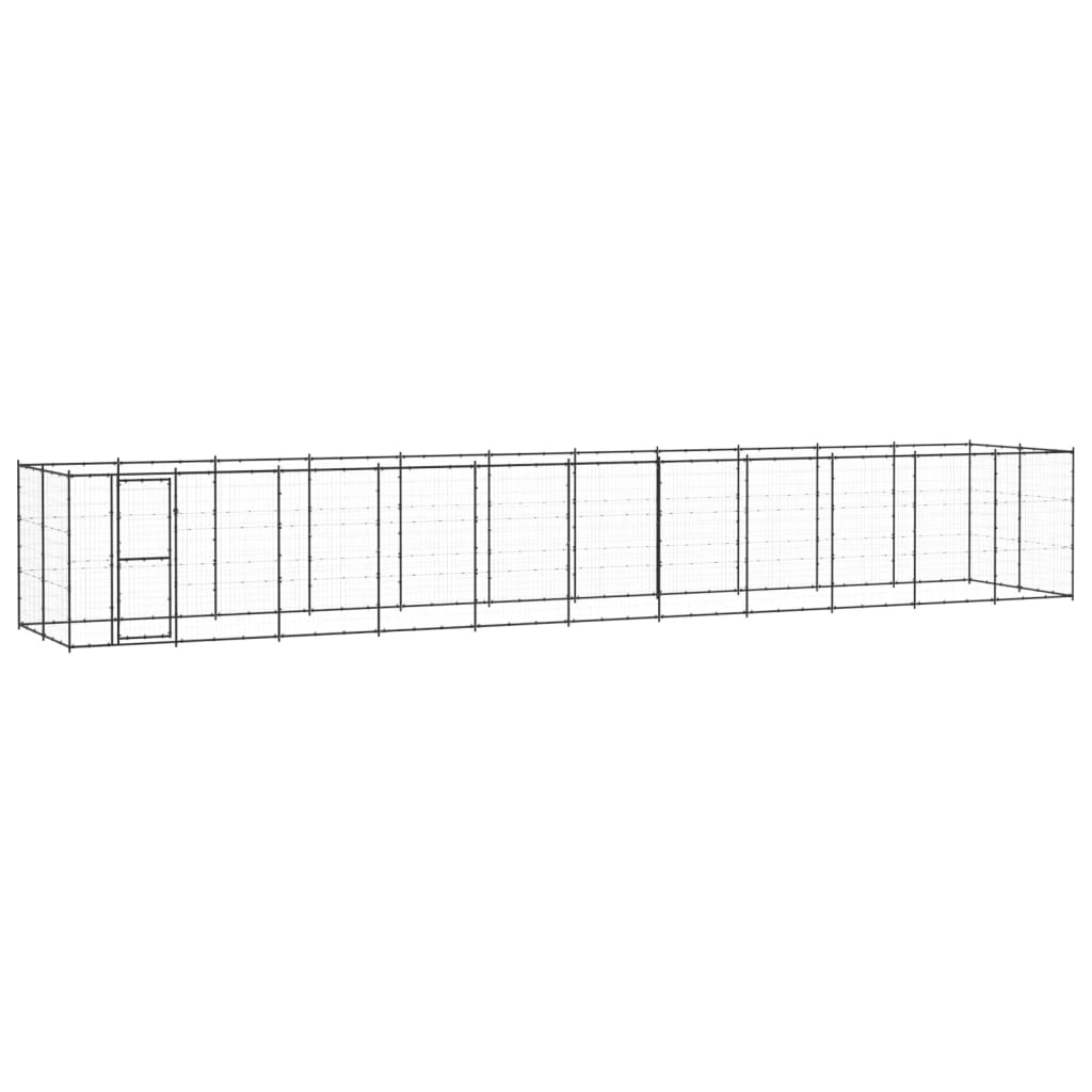 Outdoor Dog Kennel Galvanised Steel With Roof 7.26 M²
