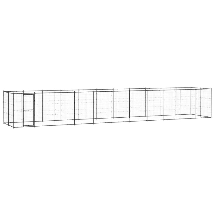 Outdoor Dog Kennel Galvanised Steel With Roof 7.26 M²