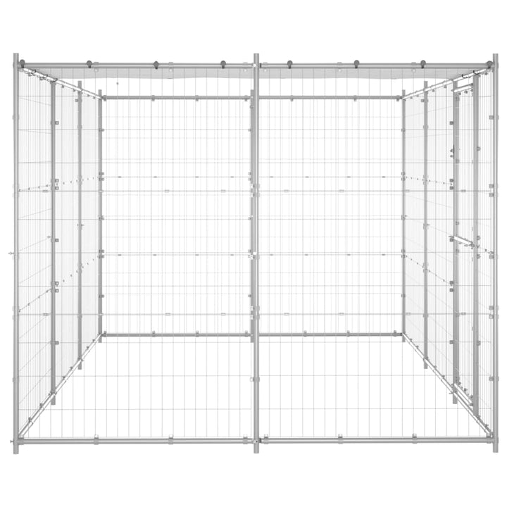 Outdoor Dog Kennel Galvanised Steel With Roof 7.26 M²