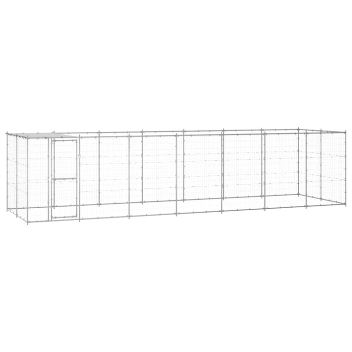 Outdoor Dog Kennel Galvanised Steel With Roof 7.26 M²