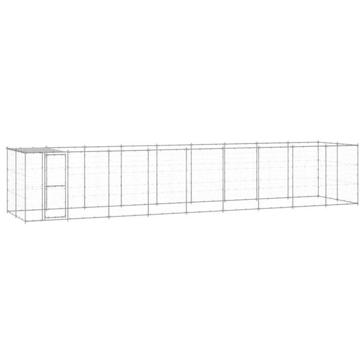 Outdoor Dog Kennel Galvanised Steel With Roof 7.26 M²