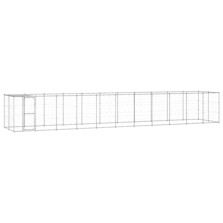 Outdoor Dog Kennel Galvanised Steel With Roof 7.26 M²