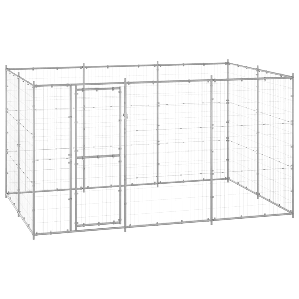 Outdoor Dog Kennel Galvanised Steel With Roof 7.26 M²