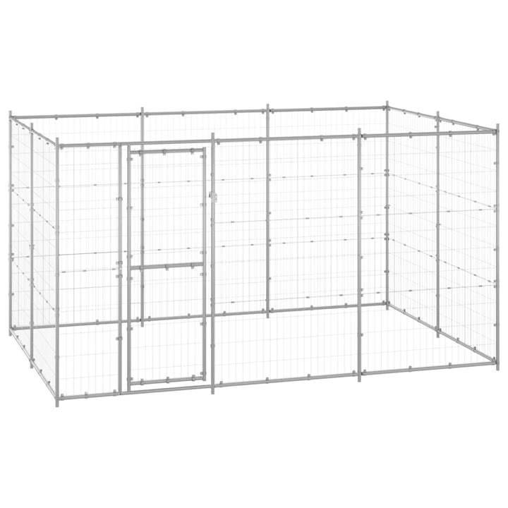 Outdoor Dog Kennel Galvanised Steel With Roof 7.26 M²