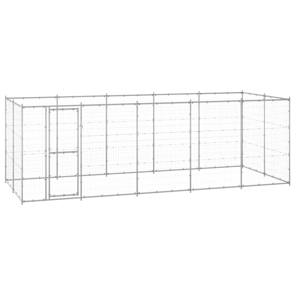 Outdoor Dog Kennel Galvanised Steel With Roof 7.26 M²