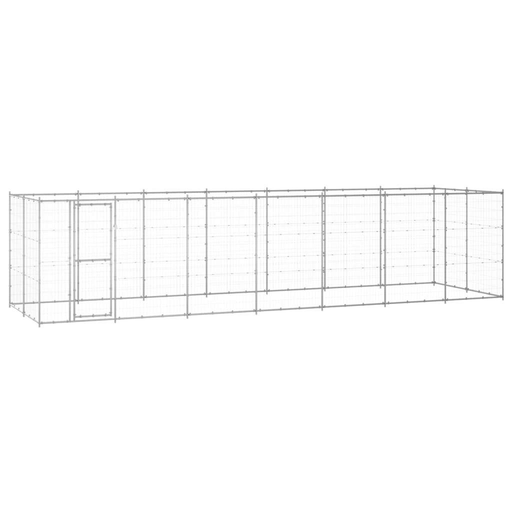 Outdoor Dog Kennel Galvanised Steel With Roof 7.26 M²